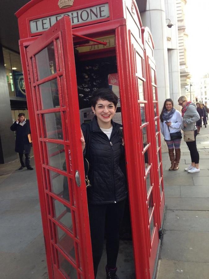 Hana Koppel making some important phone calls while  in London, England.