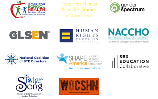 A list of organizations which have endorsed the National Sex Education Standards.