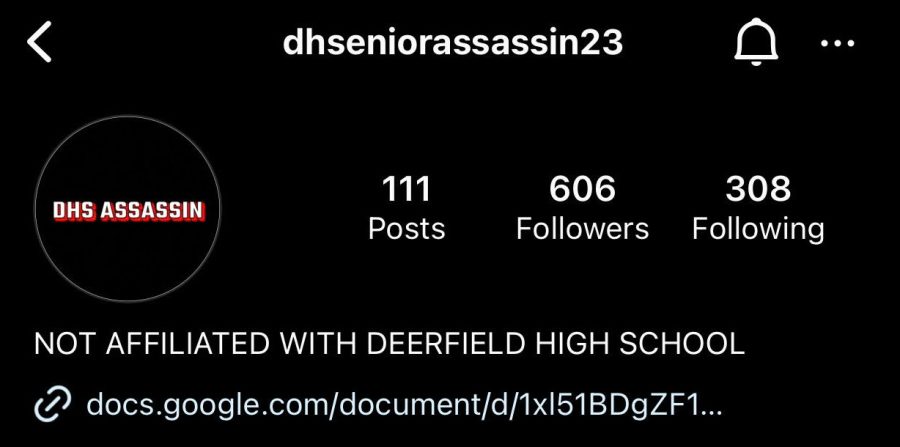 A screenshot of the profile of the Senior Assassin Instagram account.
